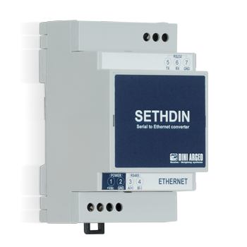 SETHDIN převodník na Ethernet pro indikátory DINI ARGEO